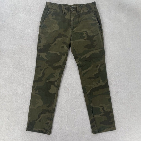 Old Navy Pants Mens 29X30 Green Camouflage Print Ultimate Slim Straight Leg Camo - Picture 1 of 15